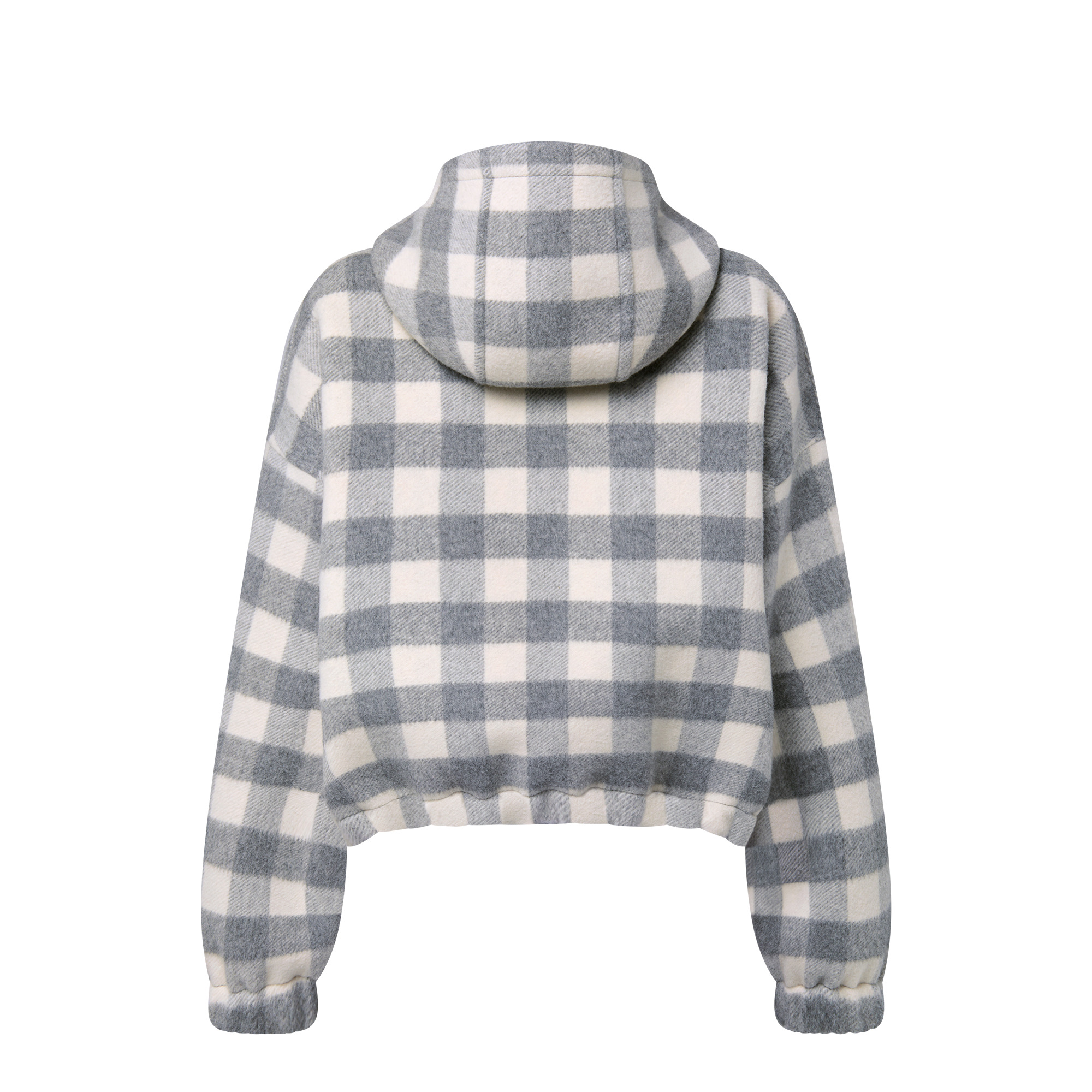 Double Face Check Zip-Up Jacket - 3