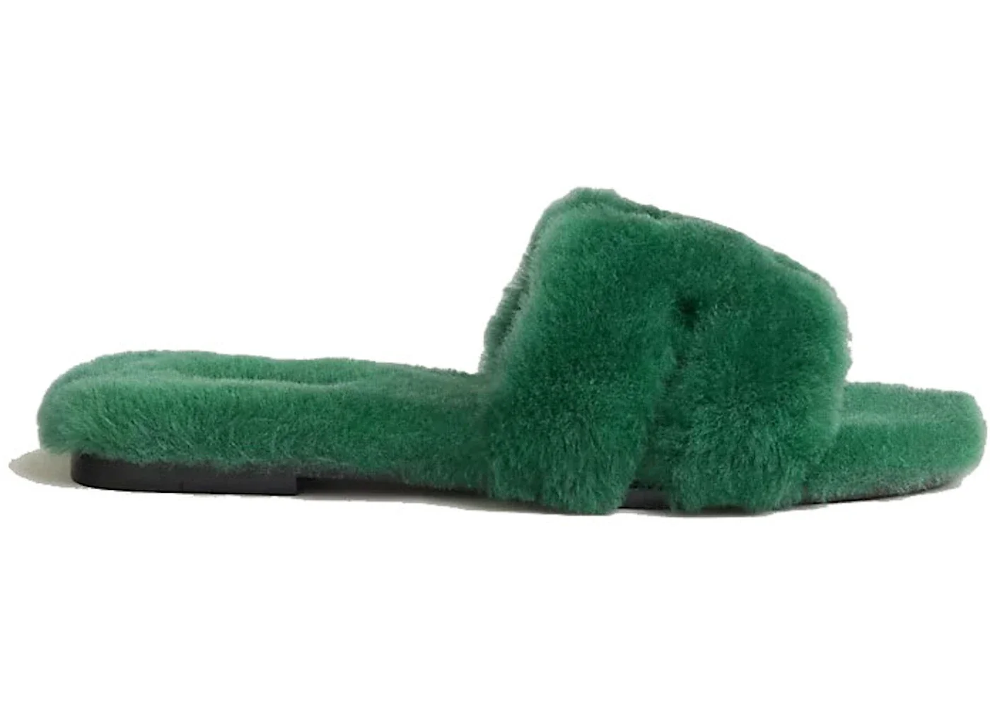 Hermes Oran Sandal Vert Anglais Sherling - 1