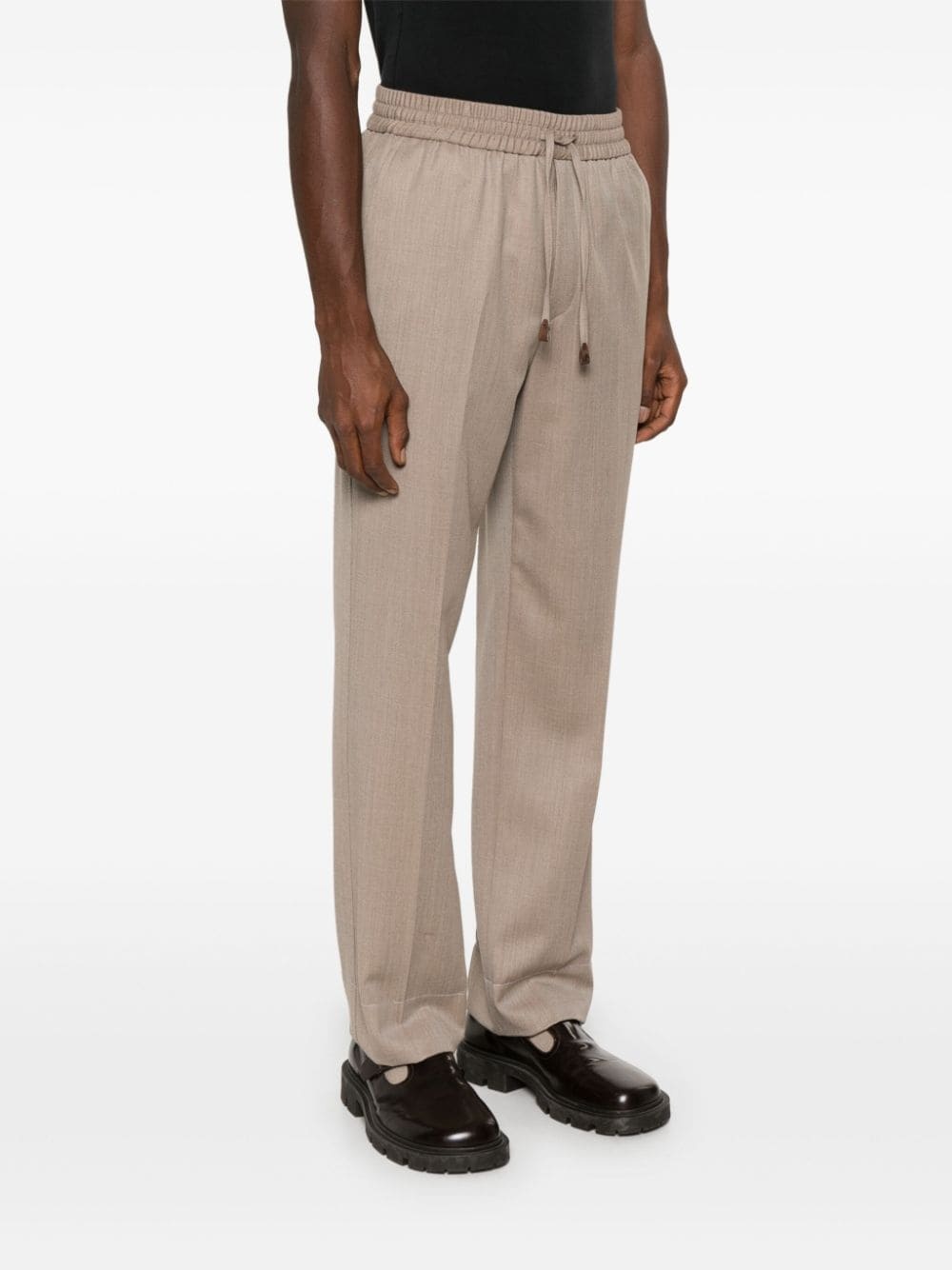 mélange-effect trousers - 5