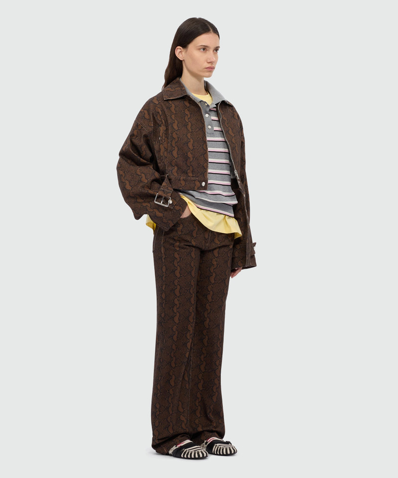 Python print gabardine cropped jacket. 5