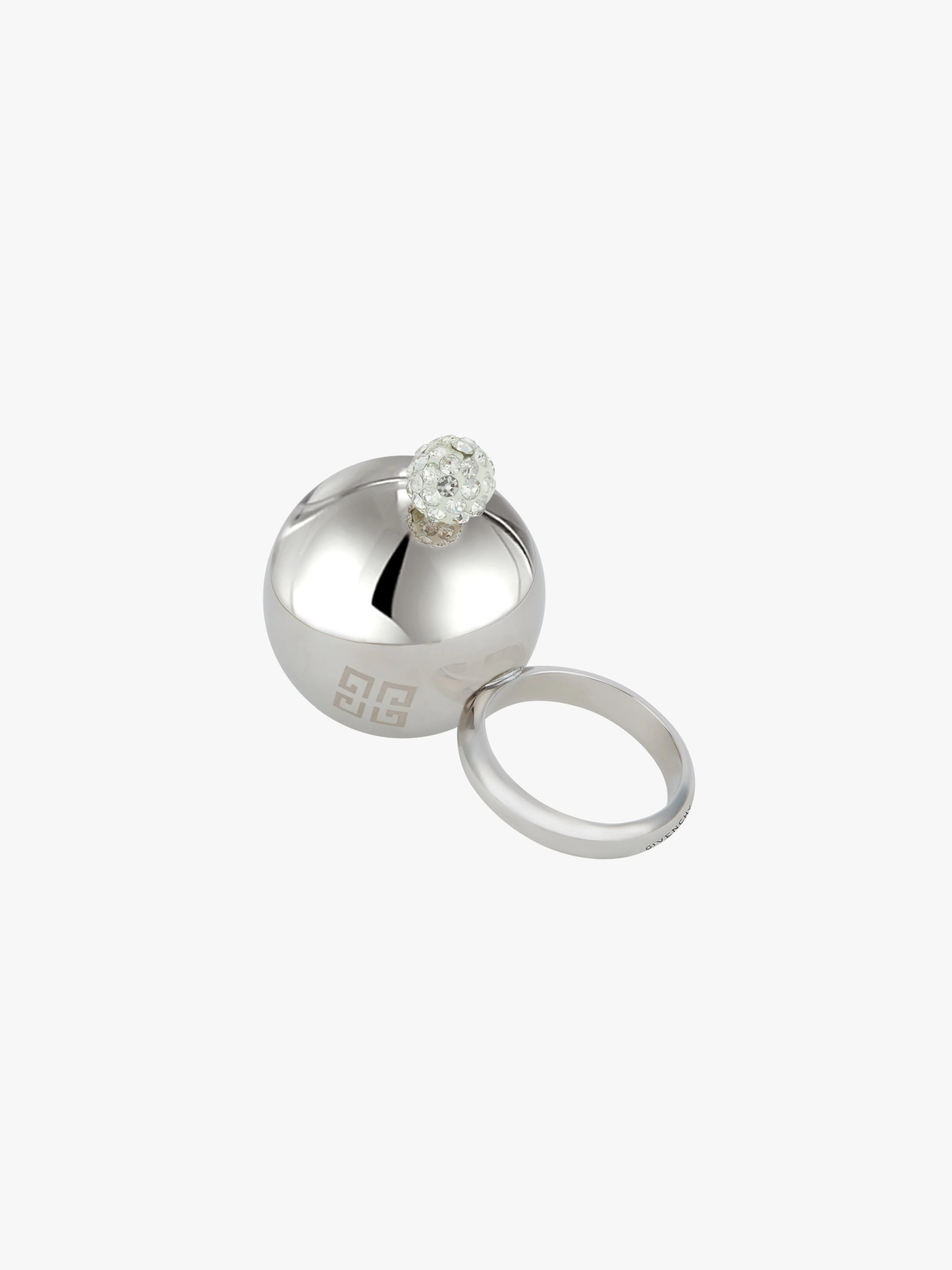 4G PEARL RING WITH CRYSTALS - 5