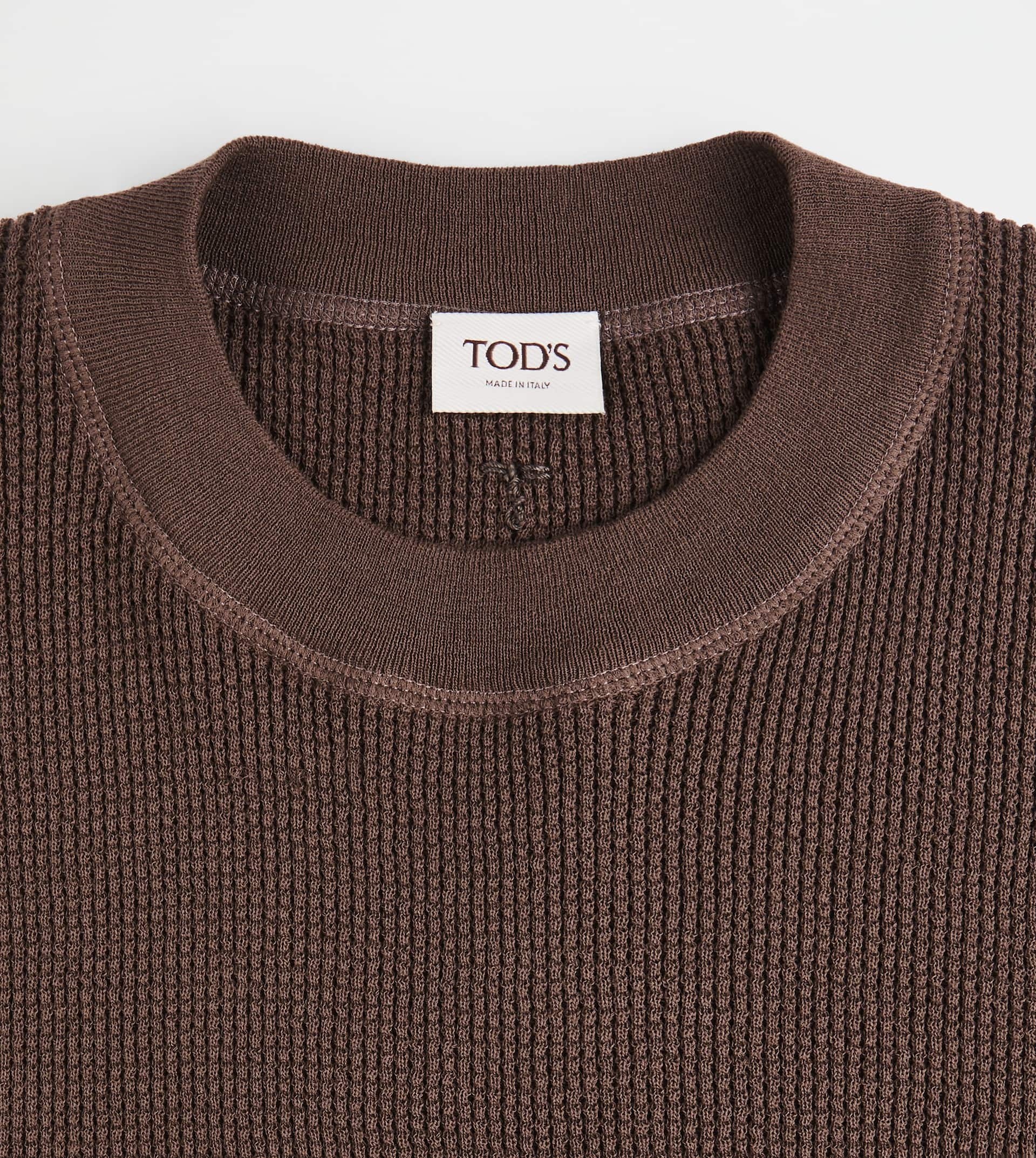 T-SHIRT IN COTTON KNIT - BROWN - 7