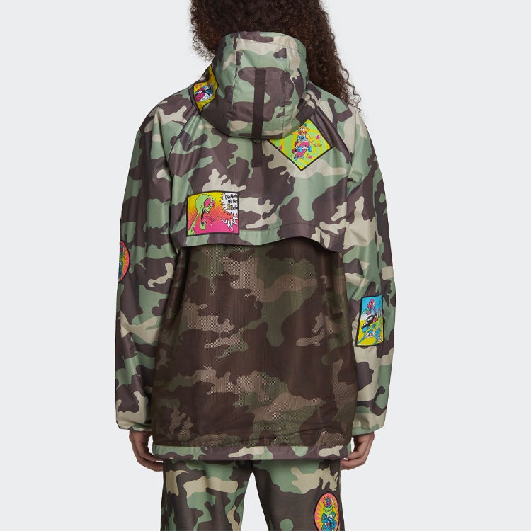 adidas originals x JEREMY SCOTT Crossover Casual hooded Camouflage Jacket Green H53375 - 4