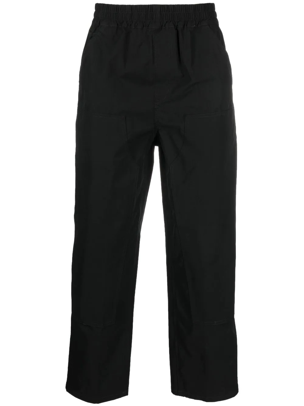 logo-patch straight-leg trousers - 1