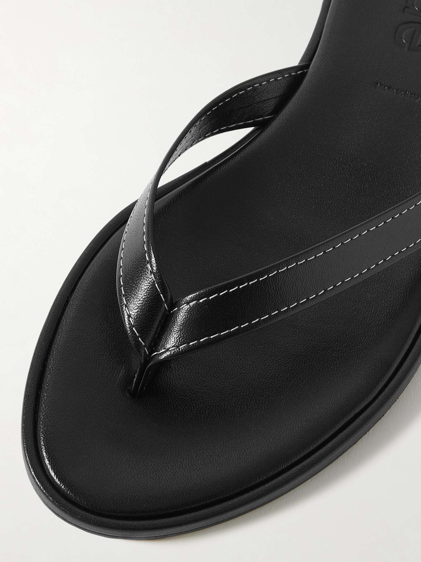 Melody leather flip flops Black - 4