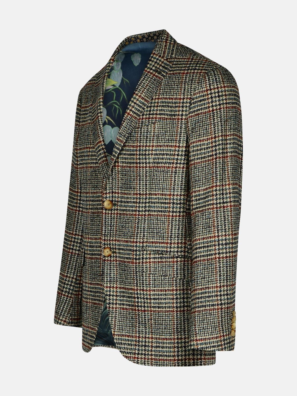 BLAZER IN BEIGE LINEN AND COTTON BLEND - 2