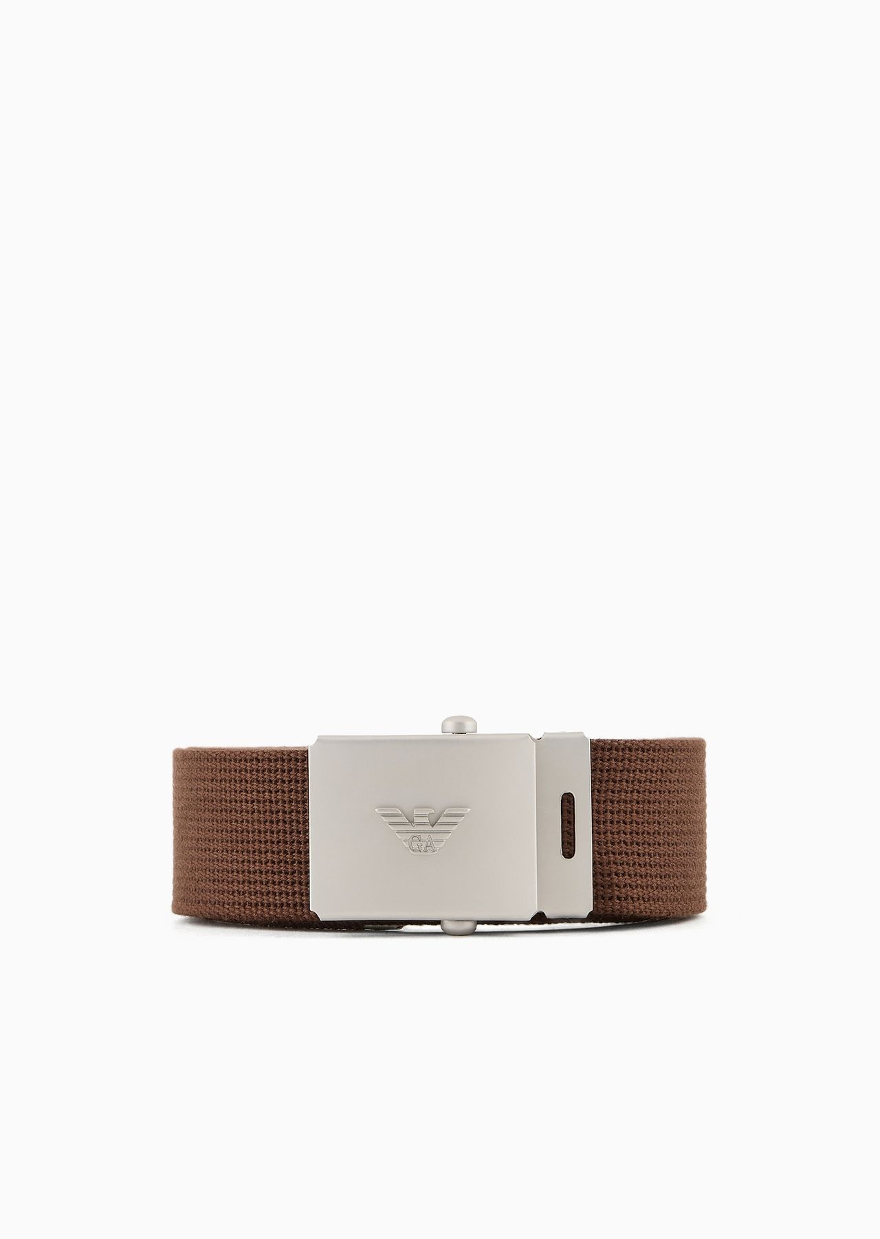 Emporio Armani Sustainability Values Capsule Collection webbing belt with buckle - 1