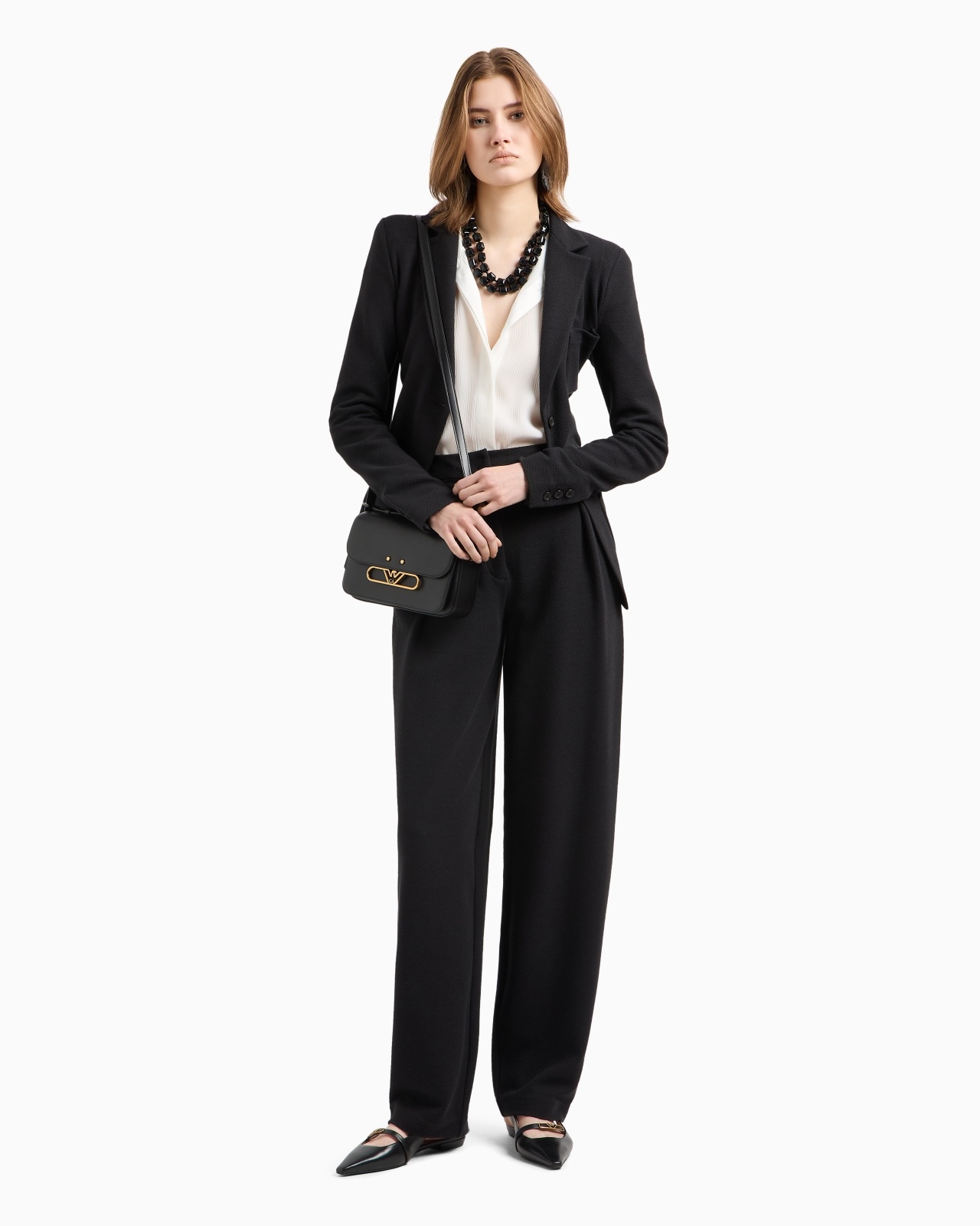 SINGLE-BREASTED JACKET IN KNIT-EFFECT JACQUARD JERSEY - 4