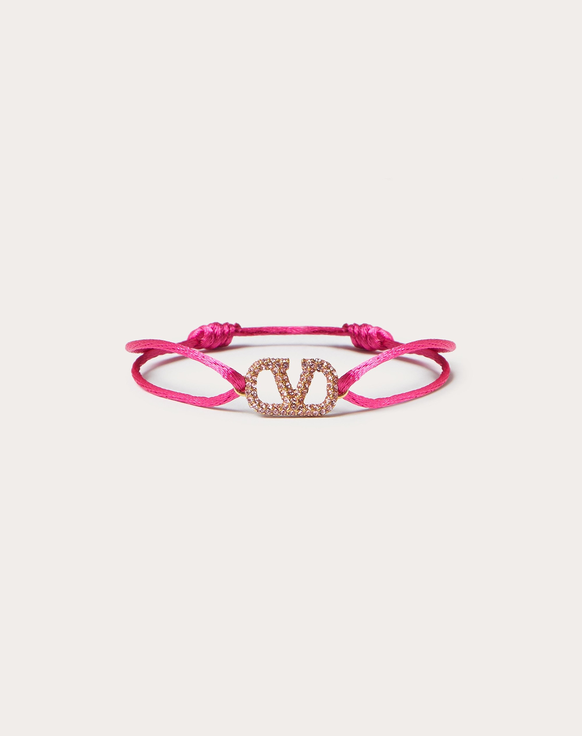 VLOGO SIGNATURE BRACELET IN COTTON AND SWAROVSKI® CRYSTALS - 1