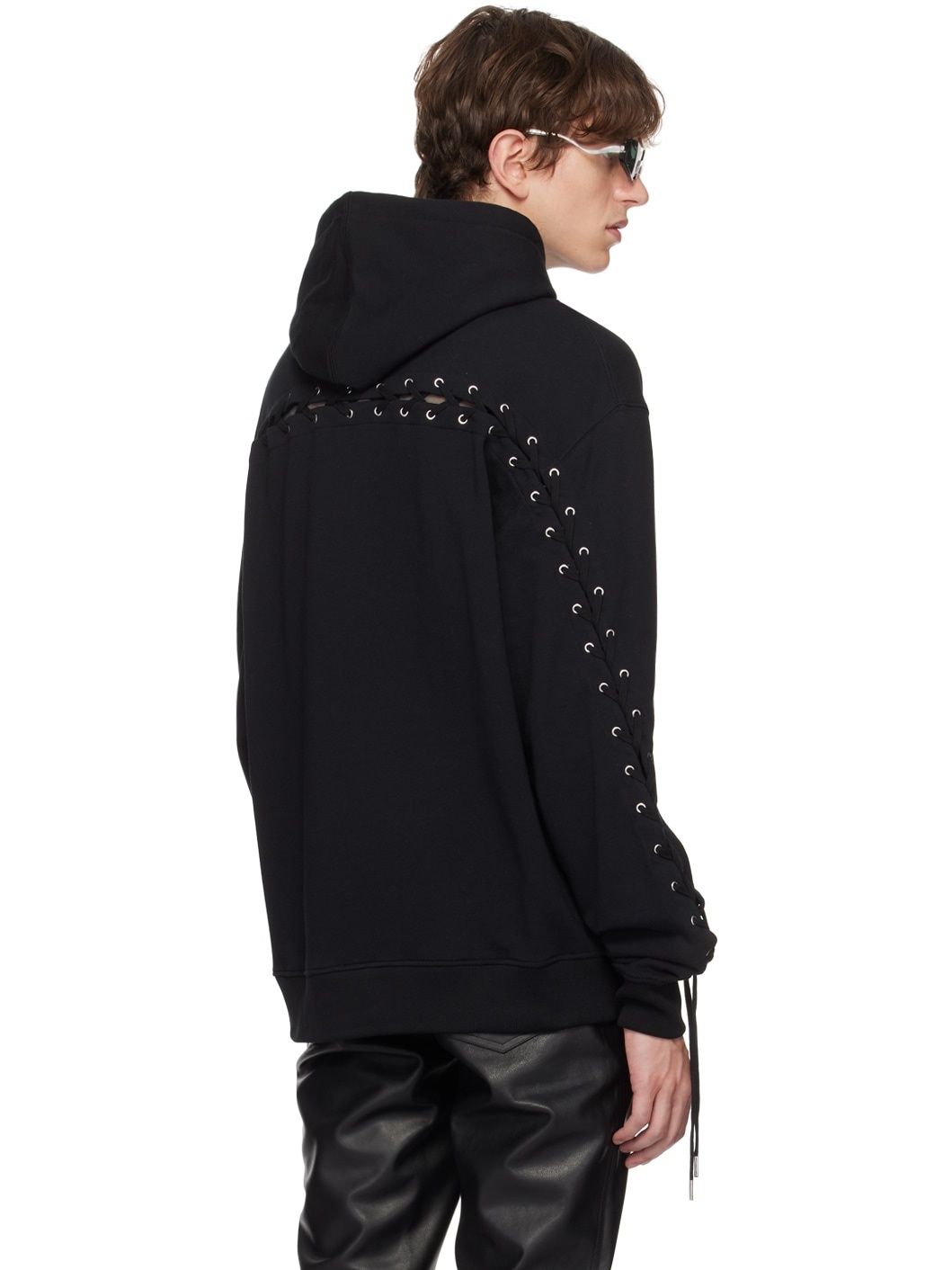 Black Laced Hoodie - 3