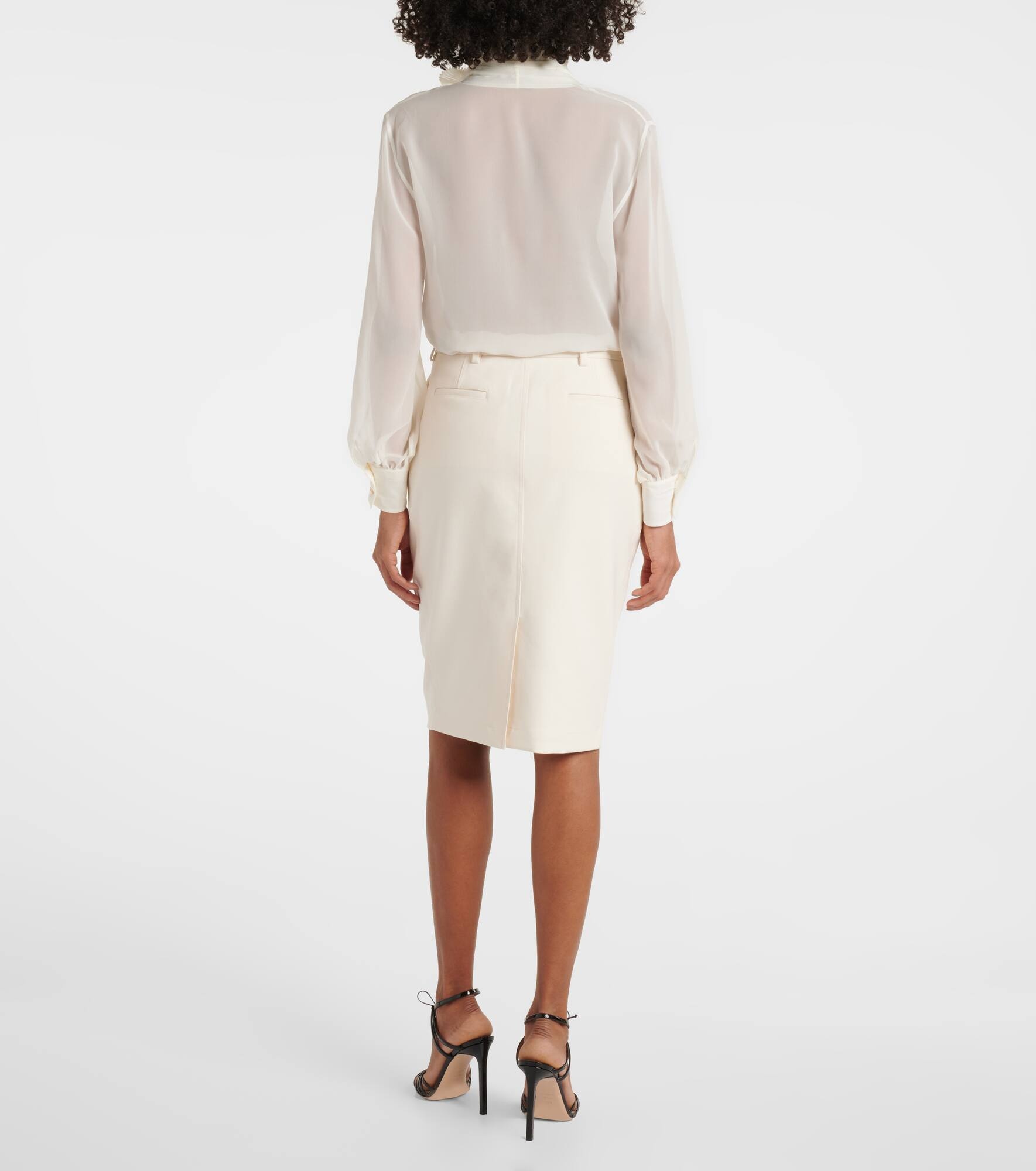 Cotton-blend midi skirt - 3