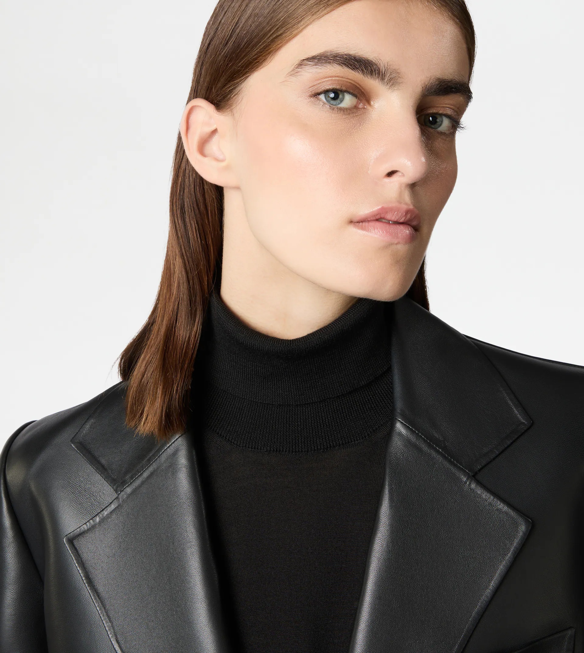 BLAZER IN NAPPA LEATHER - BLACK - 4