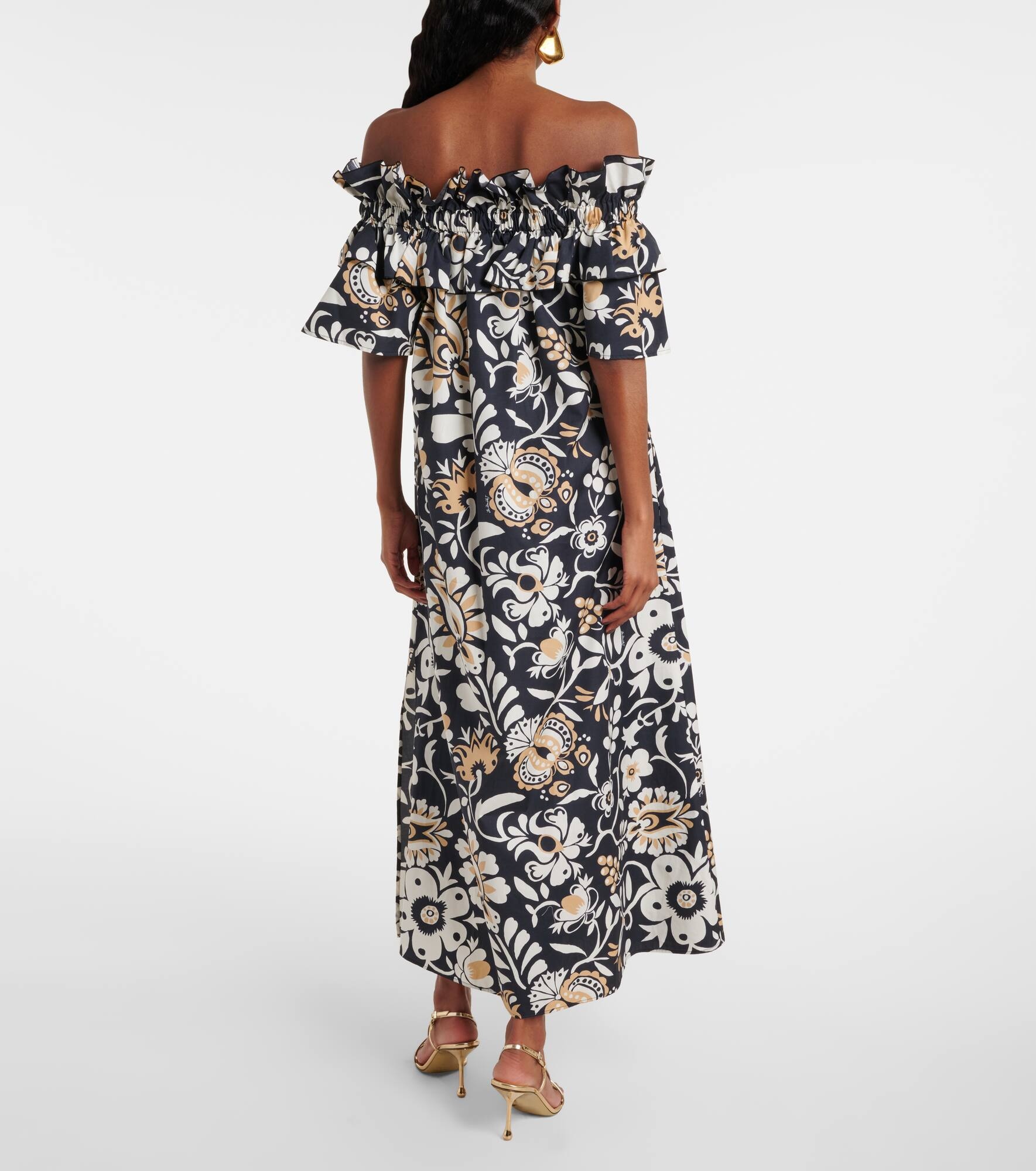 Breakfast ruffled cotton poplin midi dress - 3