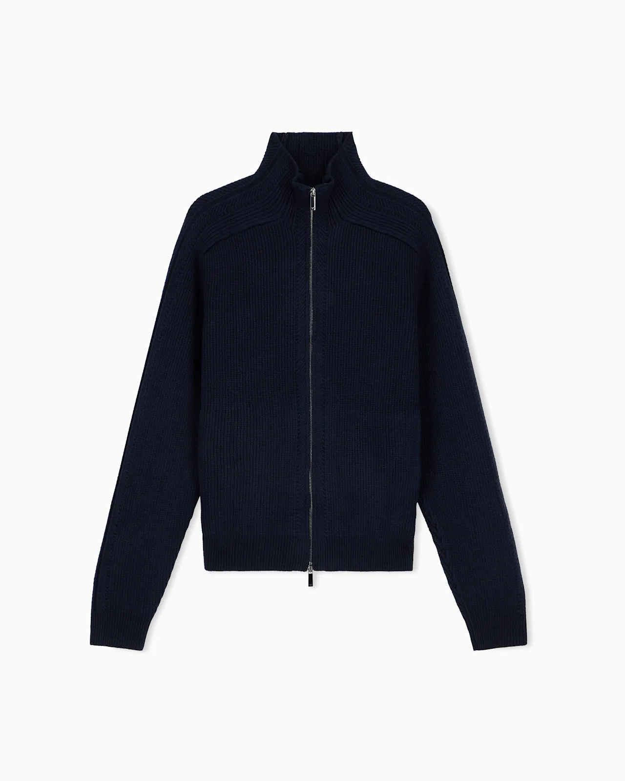 SIGNATURE CAPSULE COLLECTION FULL-ZIP CARDIGAN IN VIRGIN WOOL PANNOCCHIA STITCH - 1
