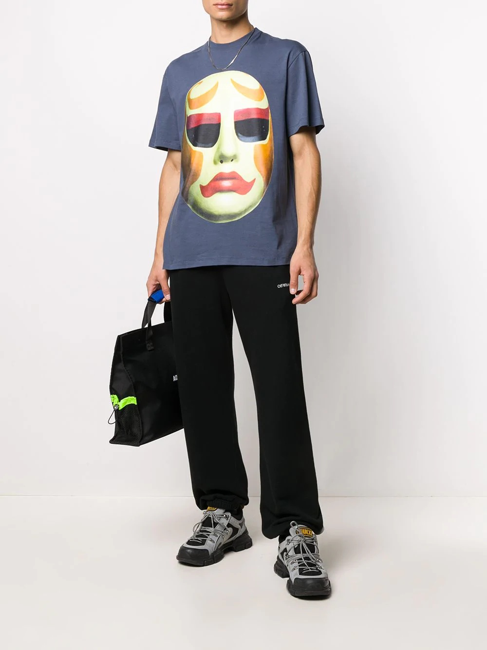 mask-print T-shirt - 2