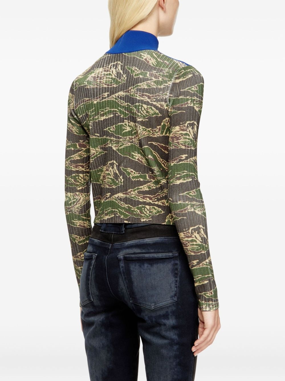 tiger-print ribbed sweater - 4