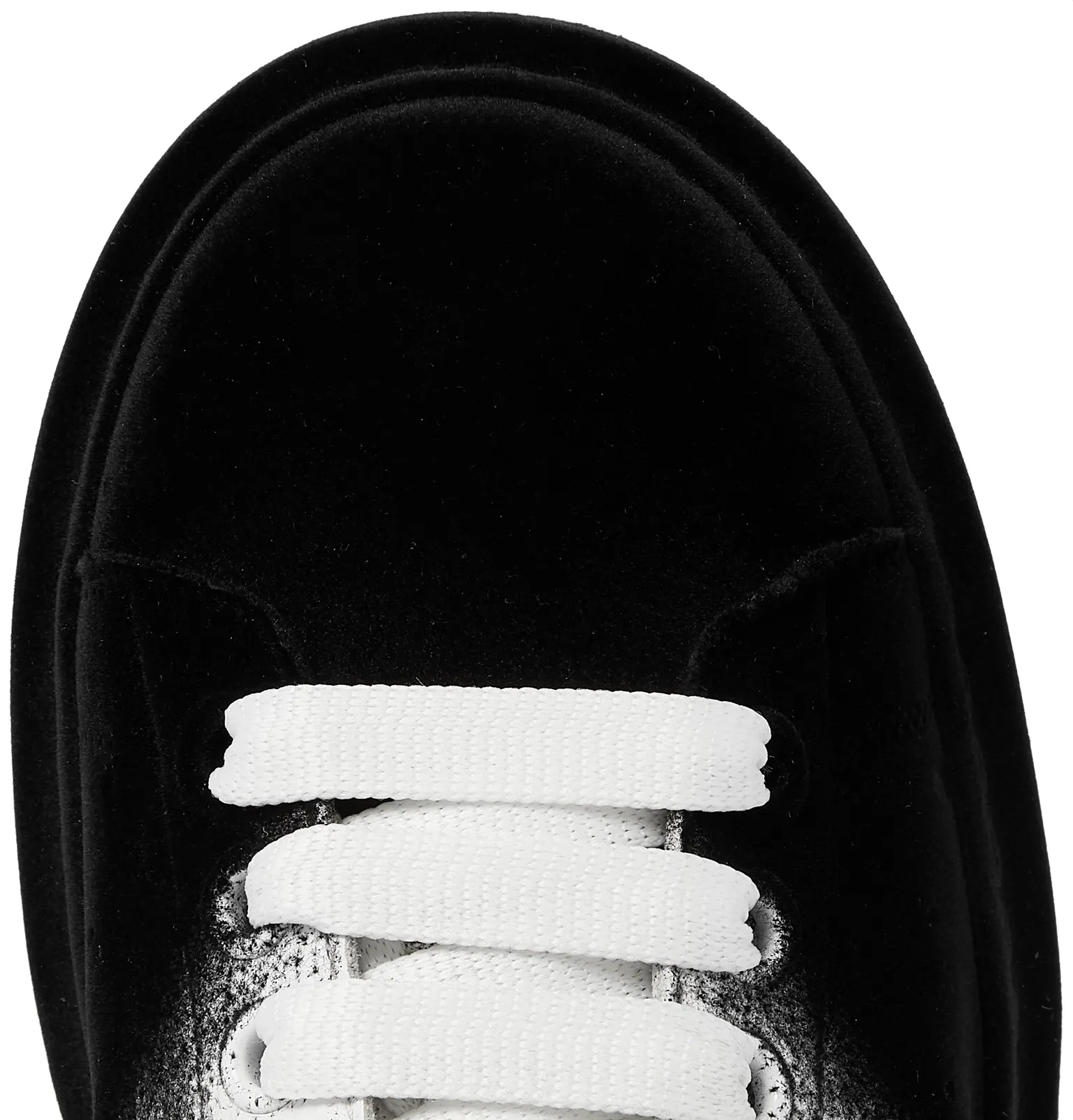 Exaggerated-Sole Leather and Velvet Sneakers - 7