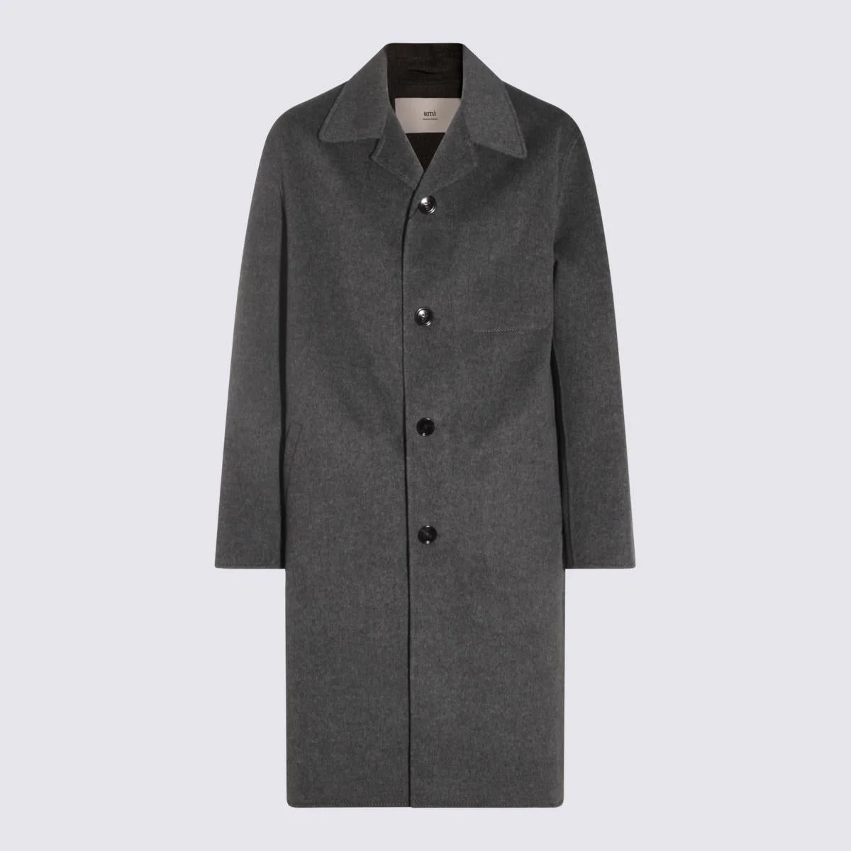 AMI Paris Grey Wool Coat - 1