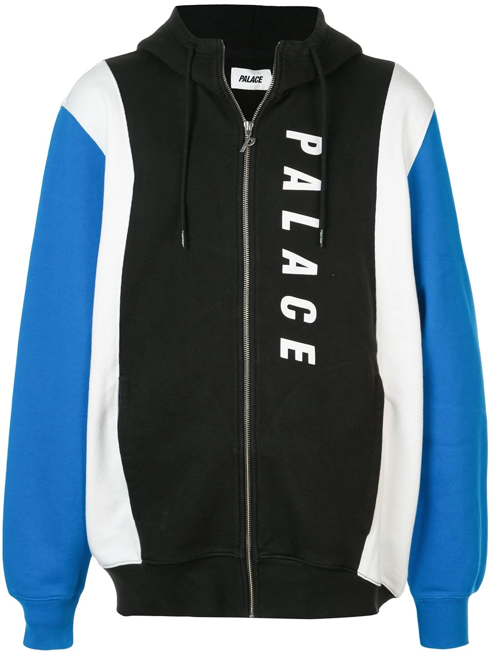 colour block zipped hoodie - 1