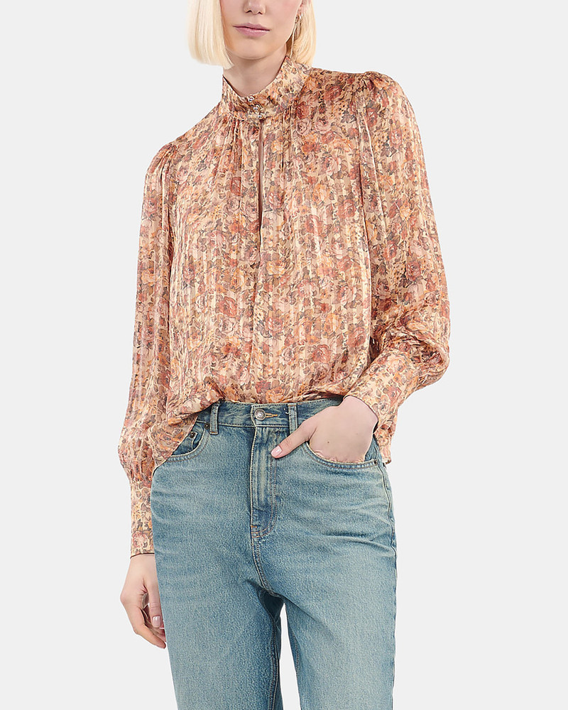 FLOWER PRINT SILK TOP 4