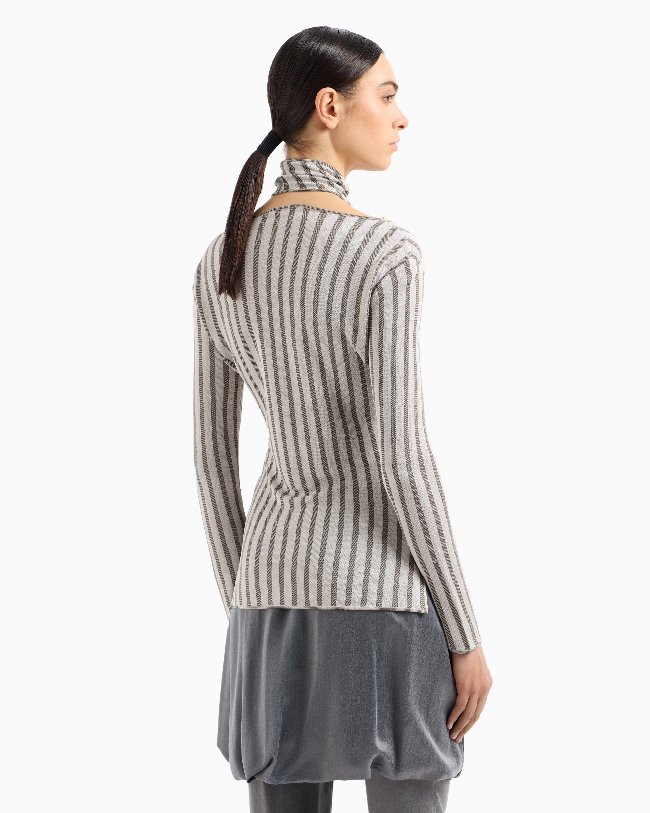 VISCOSE JUMPER WITH JACQUARD STRIPES - 3