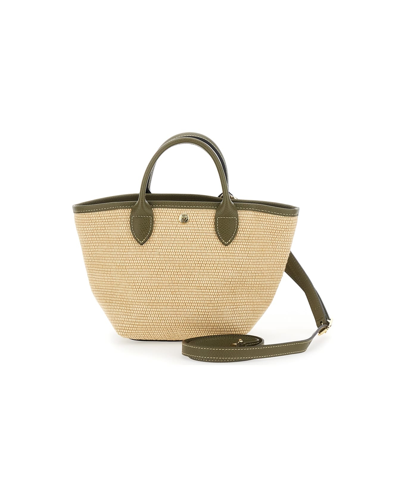 'le Pliage Xs' Green Handbag With Logo Embossed On The Front In Fabric And Leather Blend Woman - 2