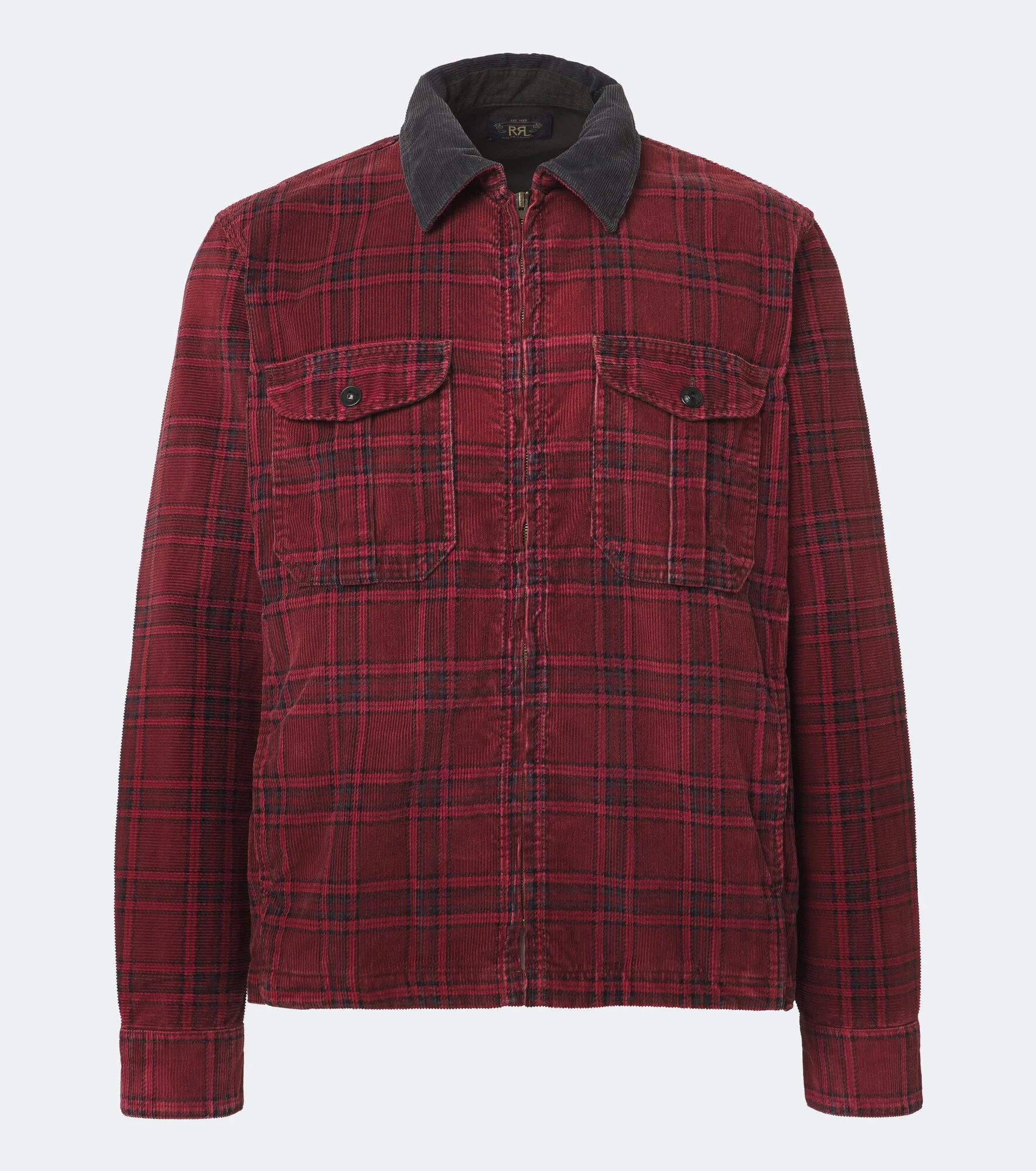 Plaid cotton corduroy overshirt - 1