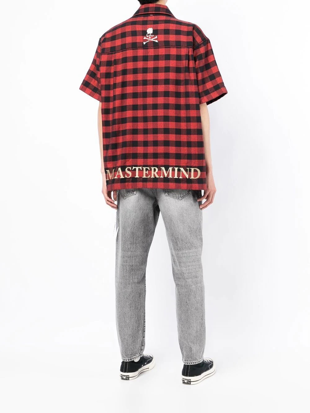 plaid-check embroidered shirt - 4