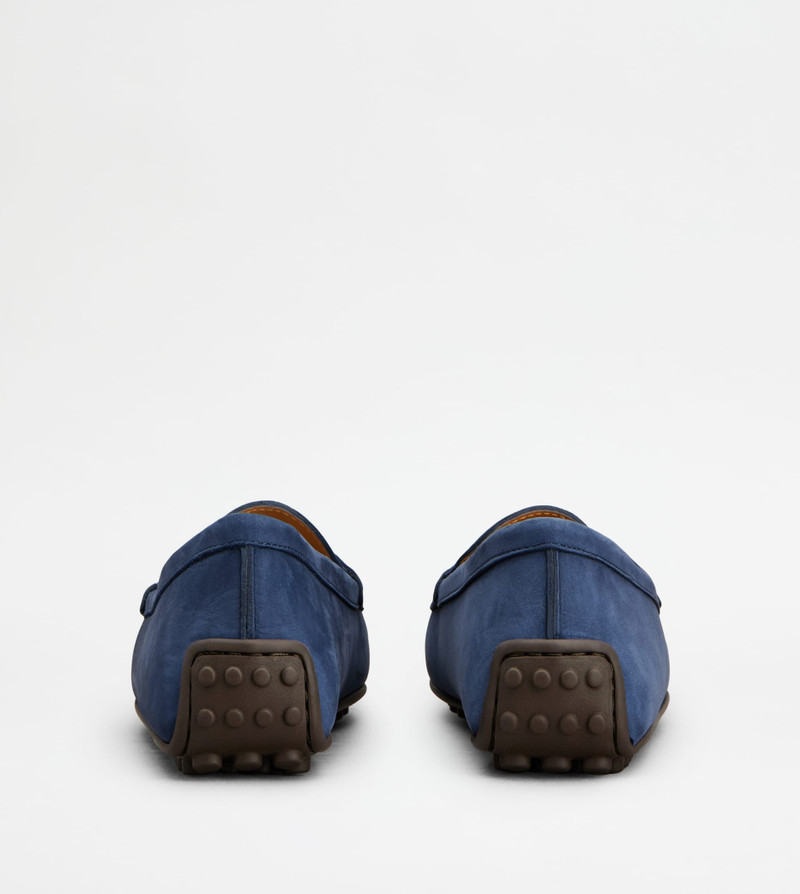 Tod's CITY GOMMINO LOAFERS IN NUBUCK - BLUE outlook