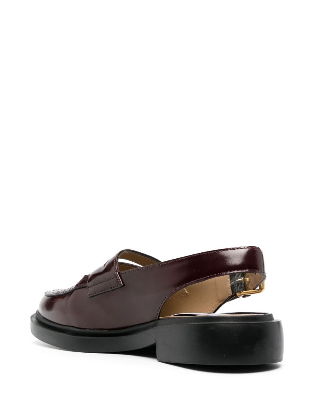slingback-strap leather loafers - 3