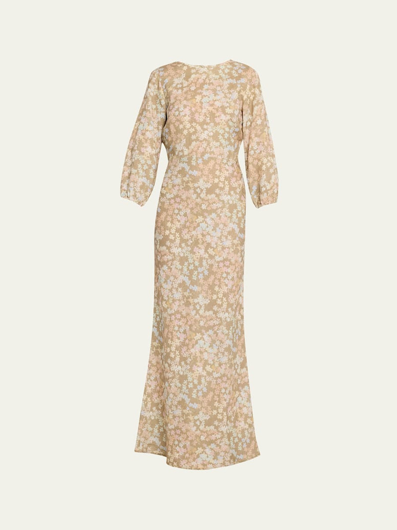 Berna Floral Linen Maxi Dress 1