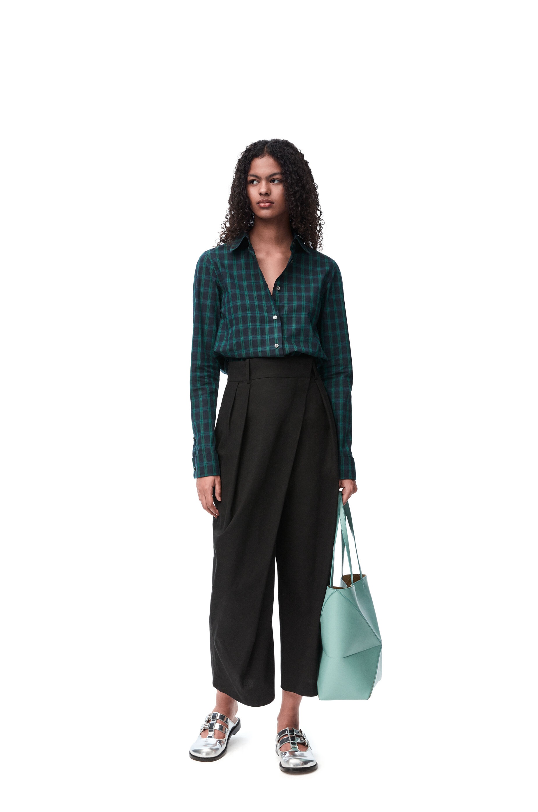 Cropped wrap trousers in cotton - 2