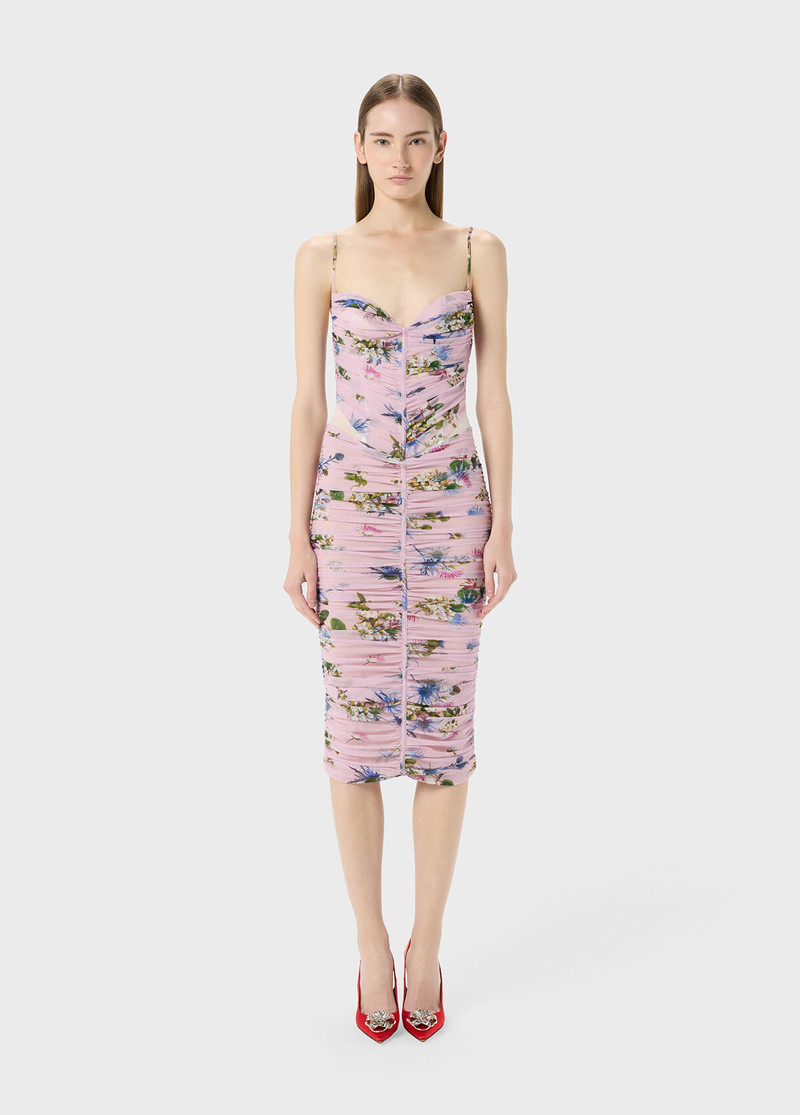 Blumarine PRINTED TULLE BUSTIER DRESS outlook
