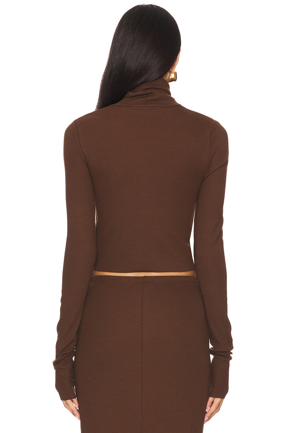 Cropped Fitted Turtleneck Top - 3
