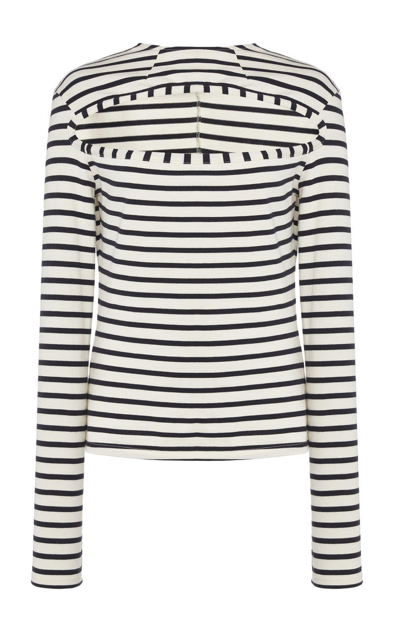 Striped Cutout Organic Cotton Top stripe 1
