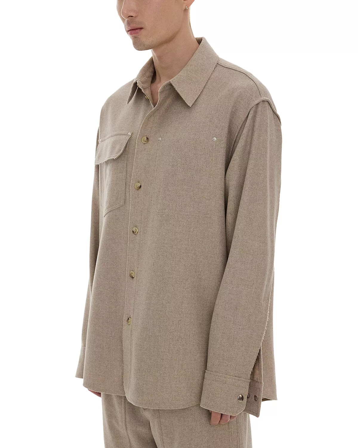 Button Front Long Sleeve Shirt - 4