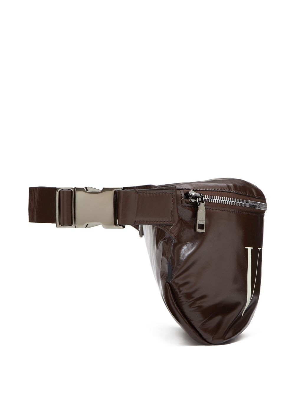 logo-print leather belt bag - 4