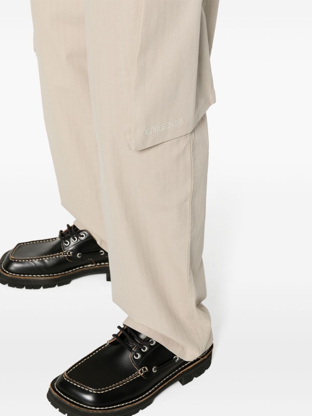 embroidered-logo cotton trousers - 5