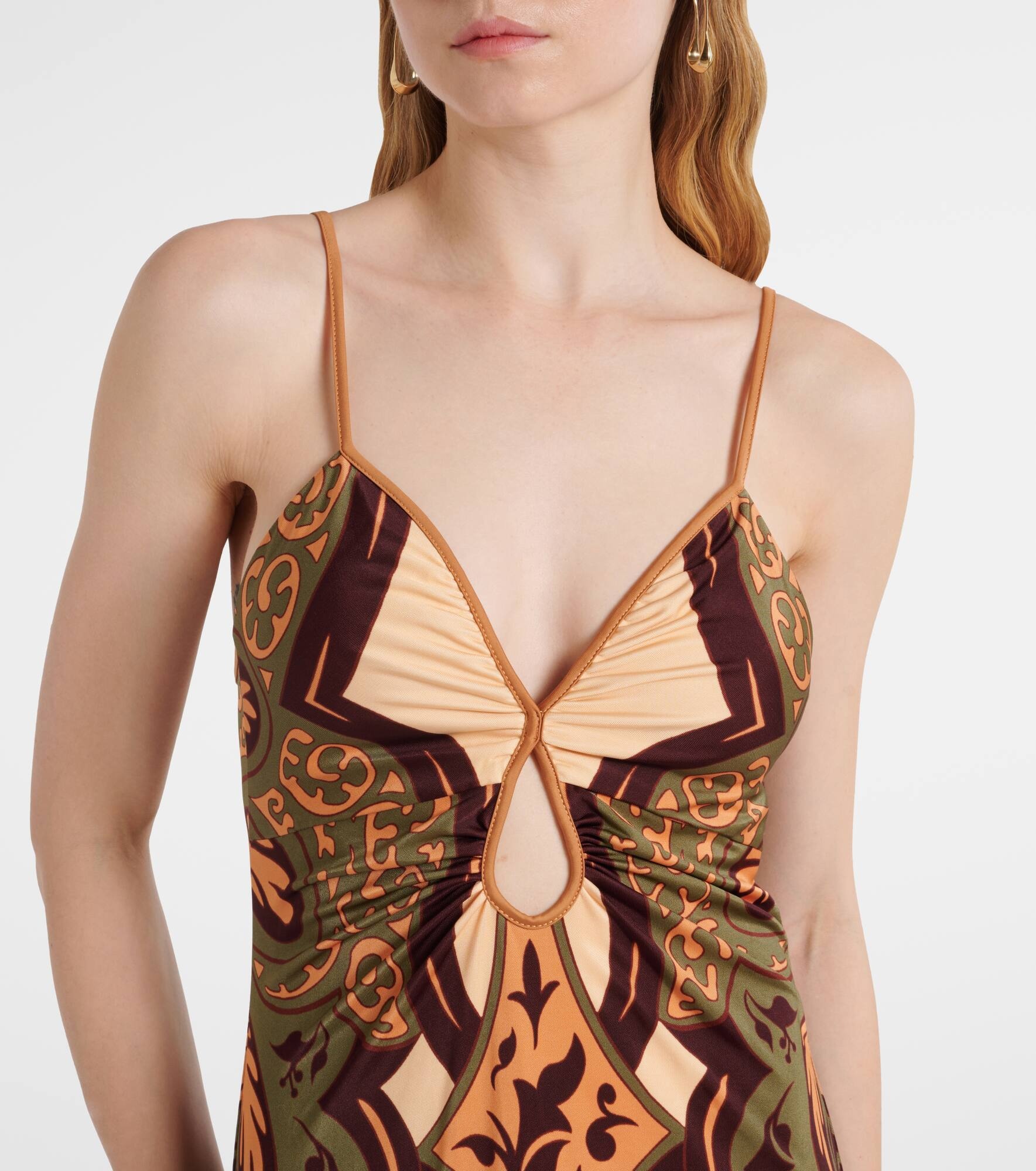 Printed jersey midi dress - 4