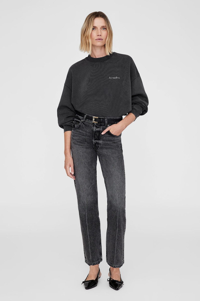 ANINE BING Jaci Sweatshirt Lyrics - Washed Black outlook