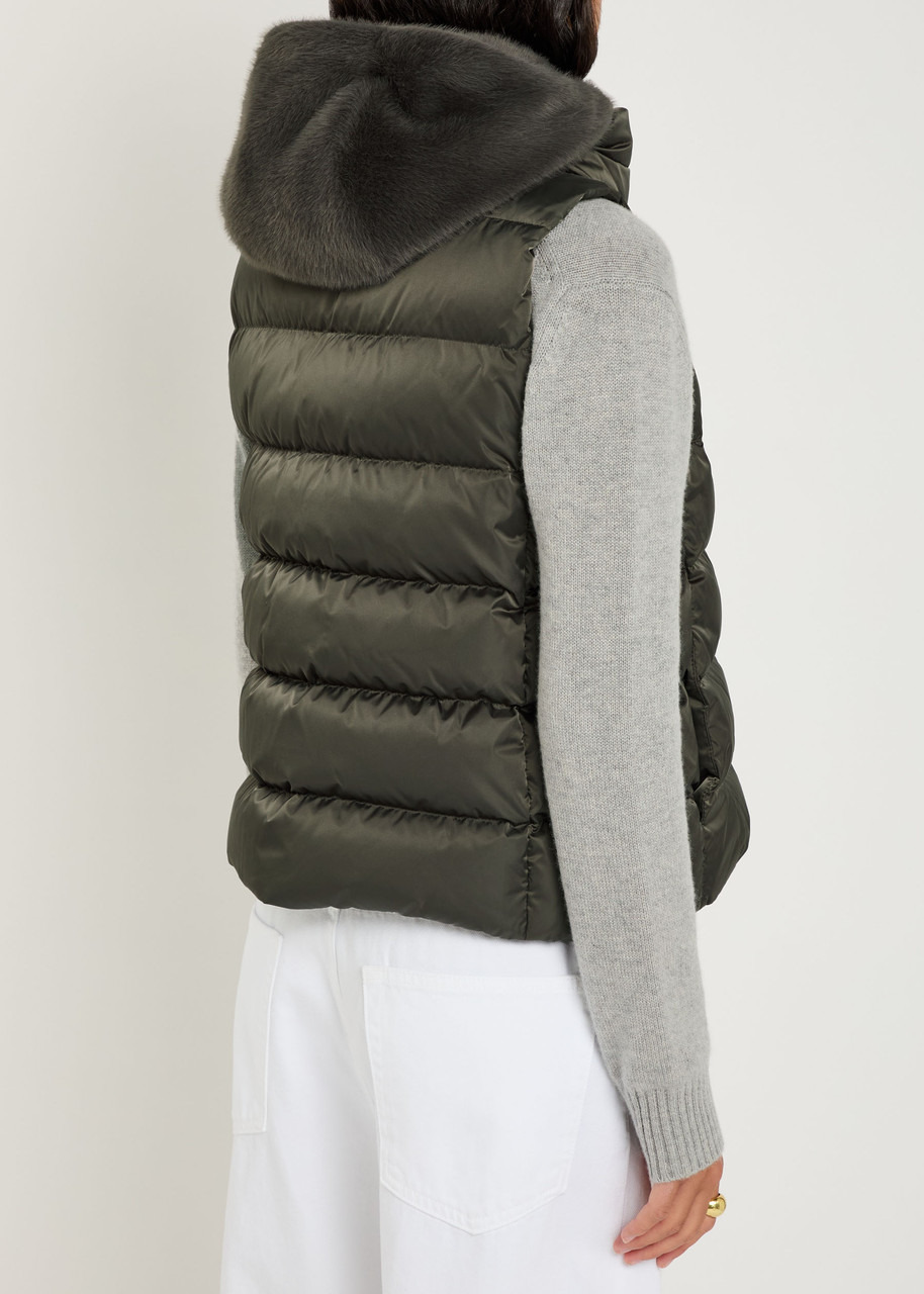 Herno Quilted Hooded Shell and Faux fur Gilet - 3
