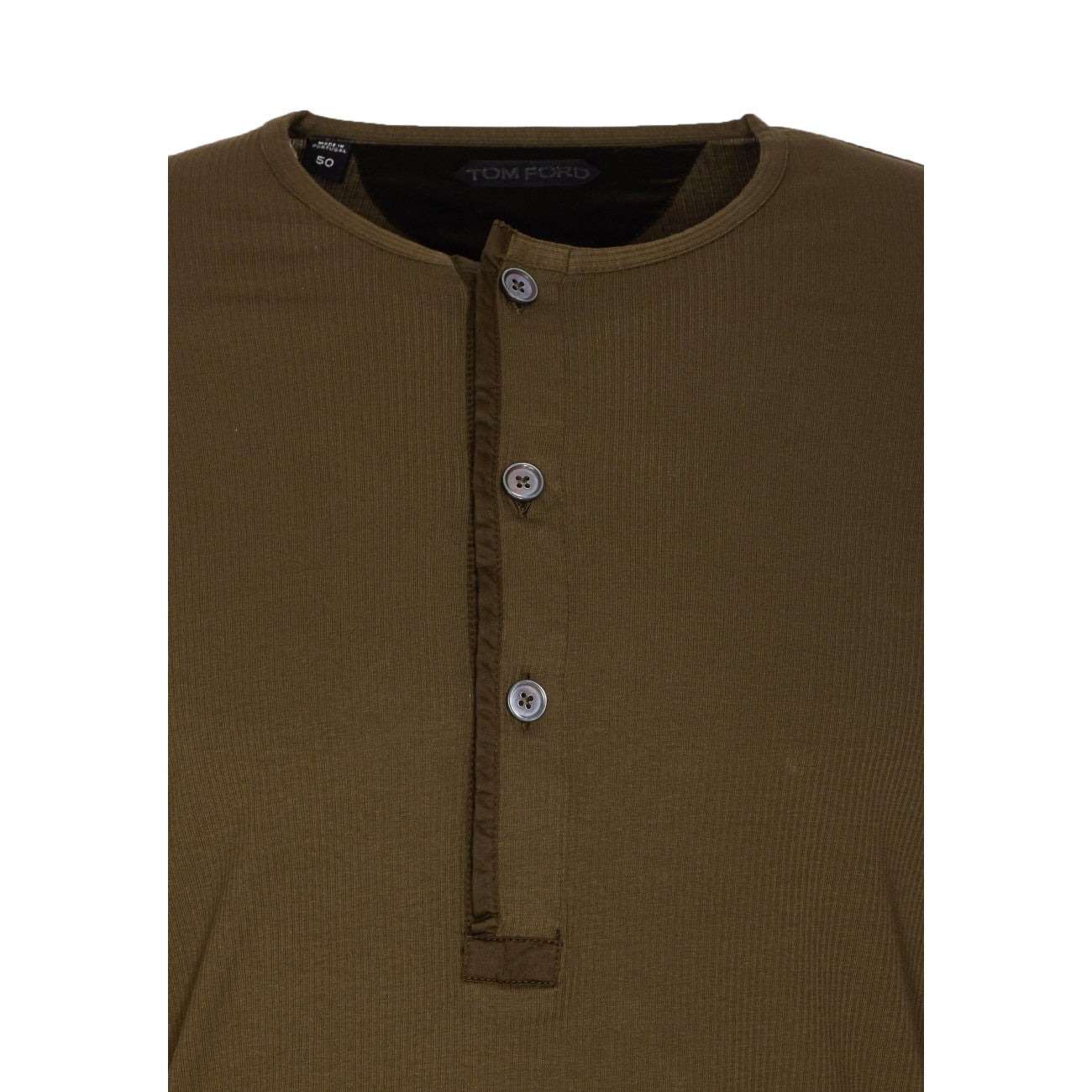 Tom Ford Men Ribbed Longsleeves Henley T-Shirt - 4