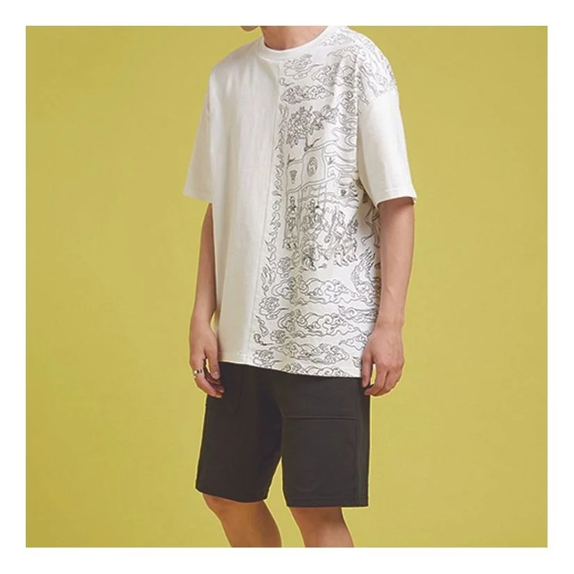 Men's Converse Flame Pattern Logo Casual Short Sleeve White 10021405-102 - 1