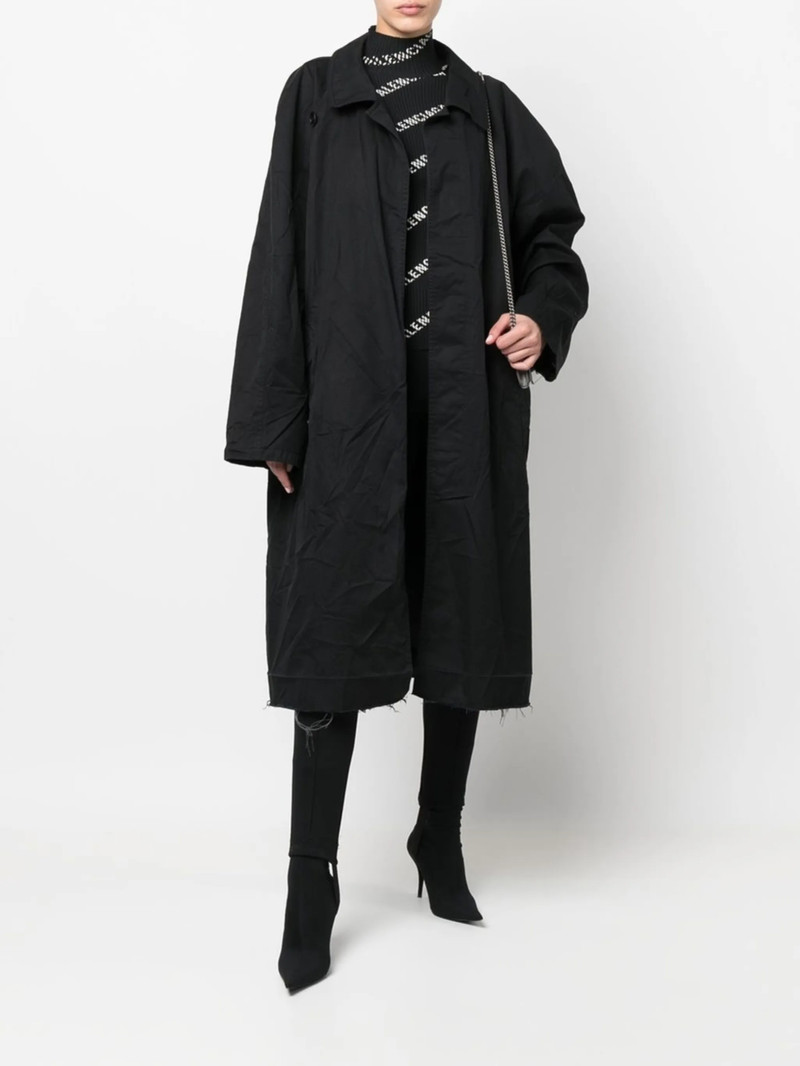 BALENCIAGA raw-edge trench coat outlook