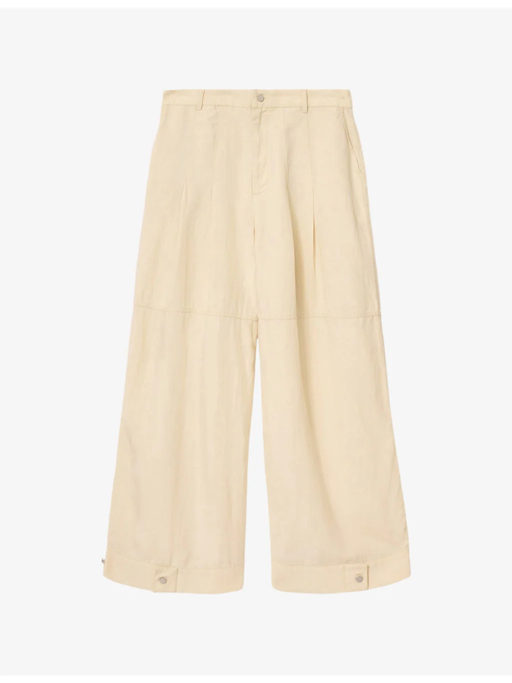 Sherell Barrel-Leg High-Rise Lyocell And Linen-Blend Trousers - 1