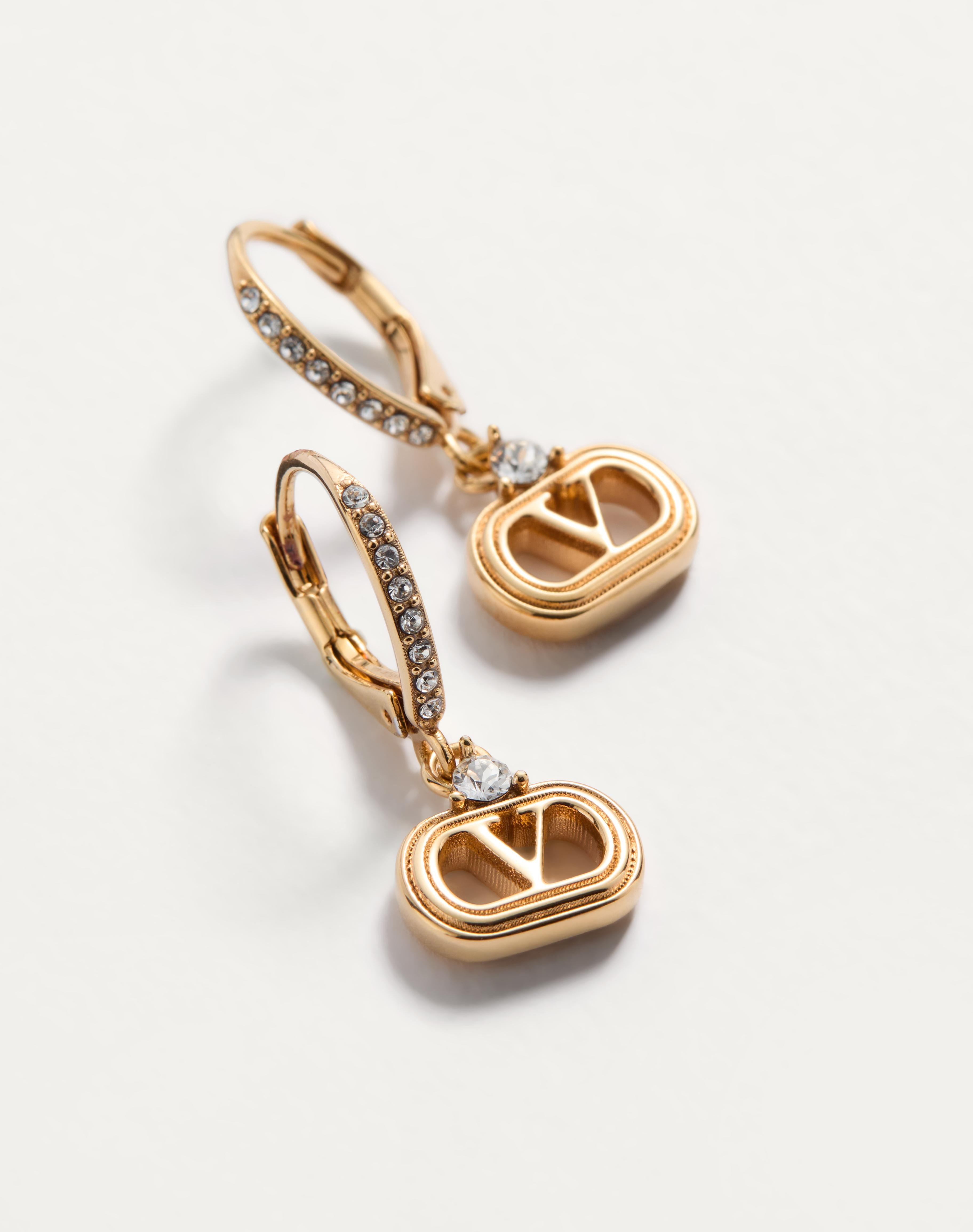 OVAL METAL EARRINGS WITH SWAROVSKI® CRYSTALS - 3