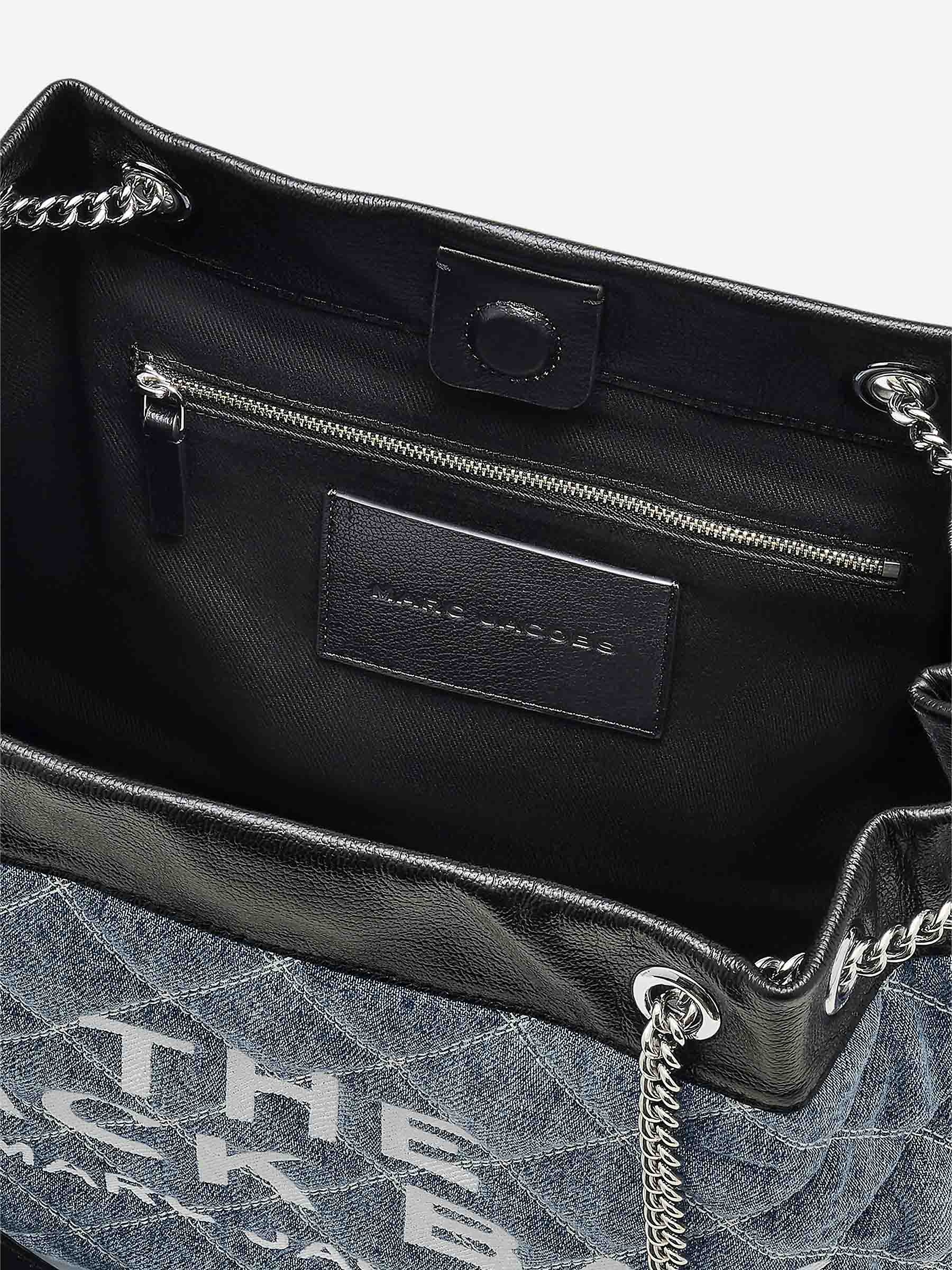 THE QUILTED DENIM LARGE CHAIN SACK BAG TOTE - 4