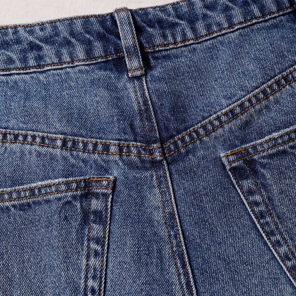 Wide Leg Denim Jeans - 6