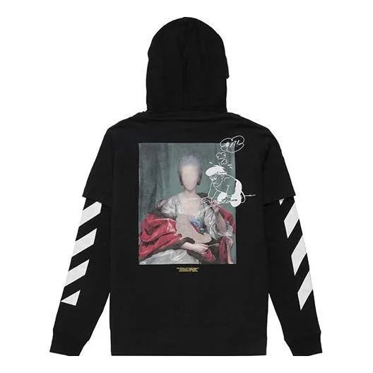 Off-White C/O Virgil Abloh Men'S Black Diag Mariana Hooded Tee OMAB033E191850051088 - 1