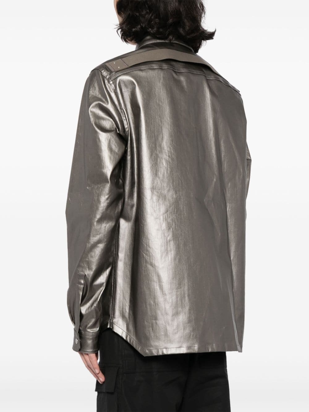metallic denim jacket - 4